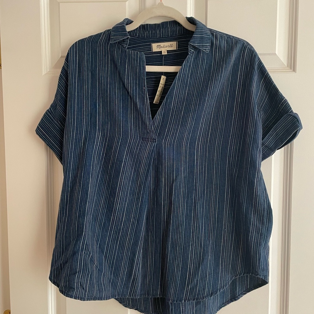 Madewell Blue Striped Women's Top